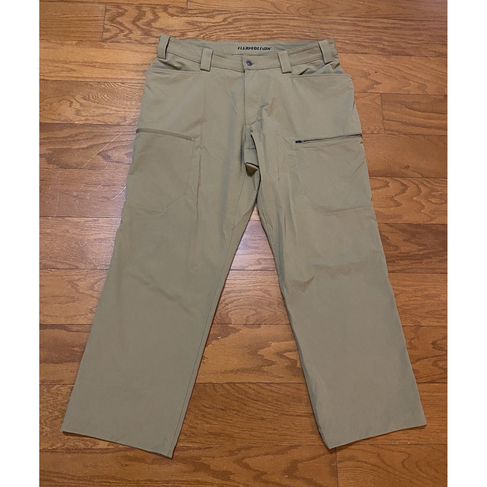 Duluth Trading Flexpedition Pants Mens 38x30 Brown Relaxed Fit Stretch Hiking
